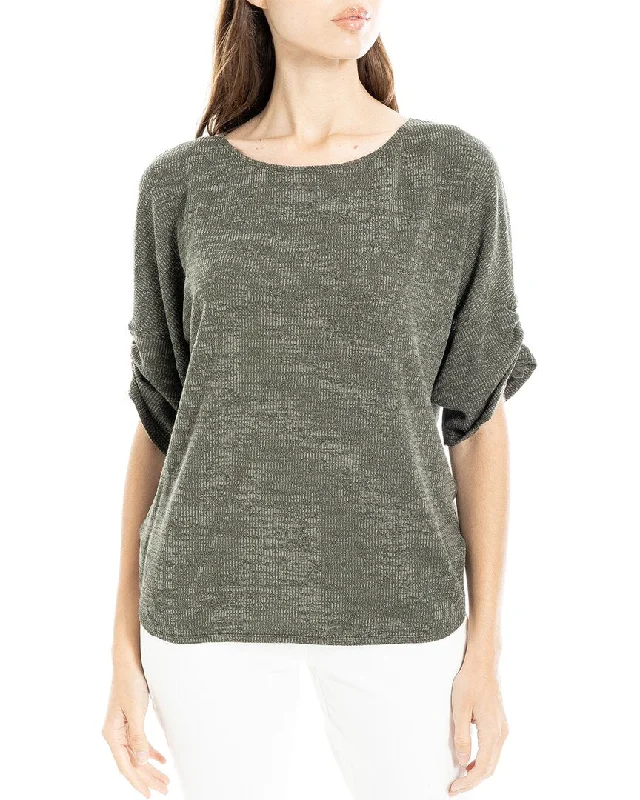 Max Studio Rib Knit Top Gold Knit Top