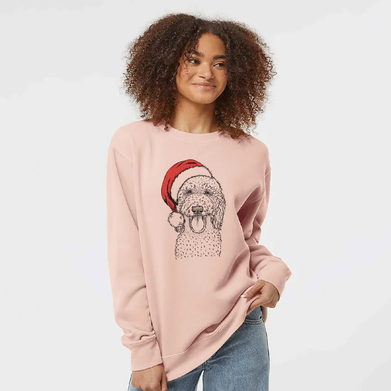 Santa Pavlov the Goldendoodle - Unisex Pigment Dyed Crew Sweatshirt Hoodie with Crew Neck Simple Timeless Santa Pavlov the Goldendoodle - Unisex Pigment Dyed Crew Sweatshirt Hoodie with Crew Neck Simple Timeless