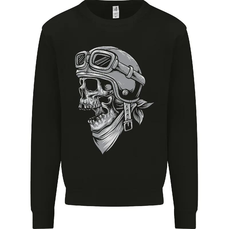 Biker Outlaw Skull Motorbike Motorcycle Mens Sweatshirt Jumper Hoodie with Camouflage Military Edgy