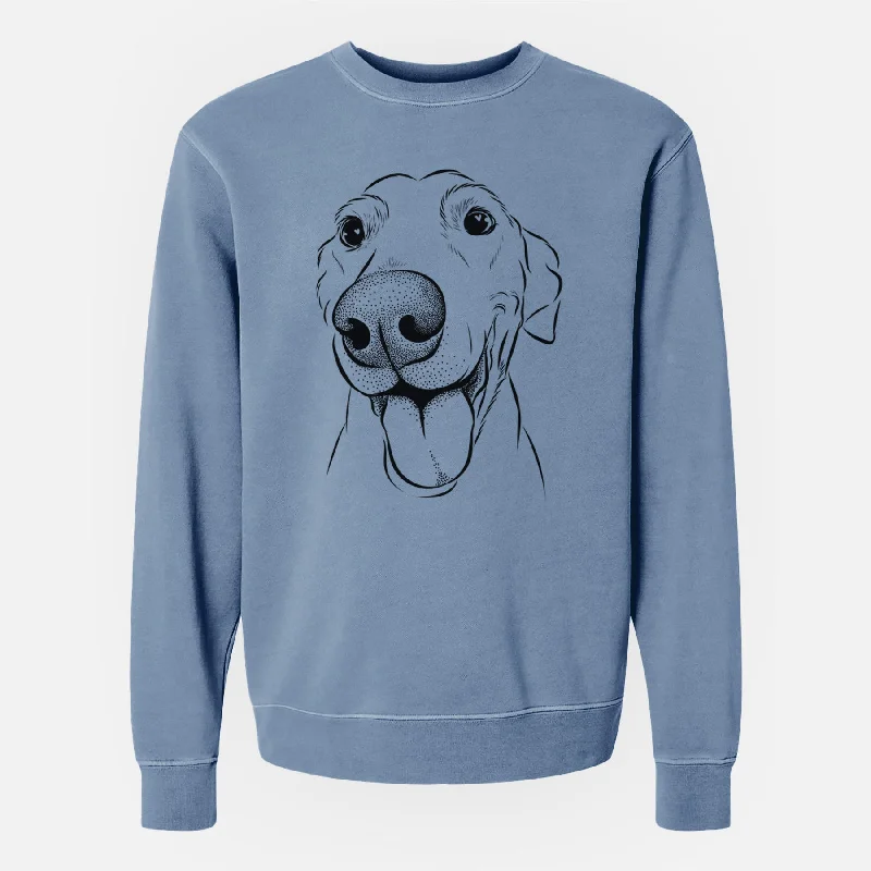 Bare Buddy the Buddy the Sato / American Village Dog - Unisex Pigment Dyed Crew Sweatshirt Hoodie with Illustration Artistic Creative