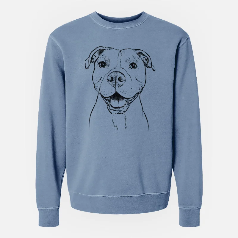 Bare Roscoe the Pitbull - Unisex Pigment Dyed Crew Sweatshirt Hoodie with Print Artistic Unique Bare Roscoe the Pitbull - Unisex Pigment Dyed Crew Sweatshirt Hoodie with Print Artistic Unique