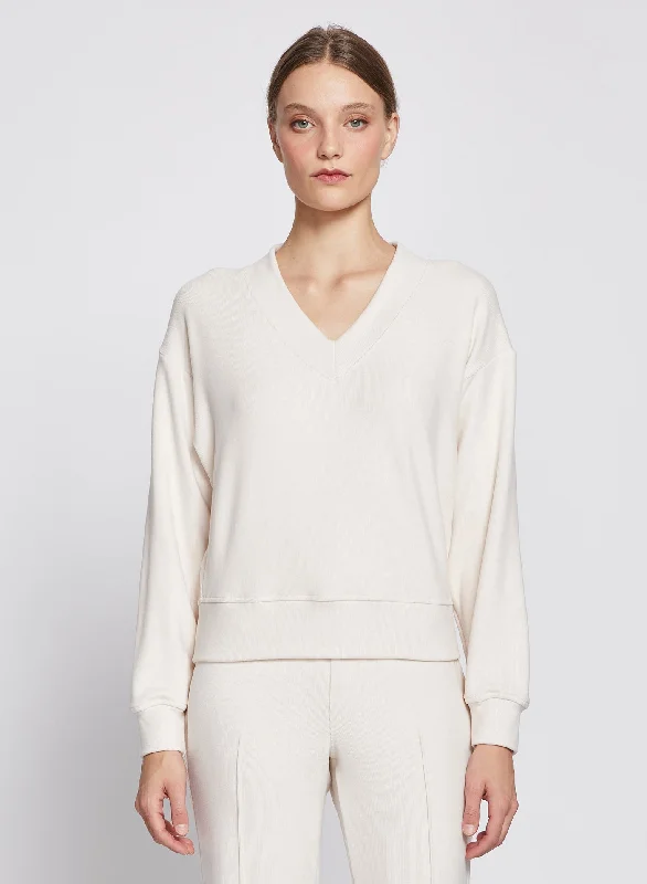 Stateside Honeyluxe V-Neck Pullover Cable Knit Chunky