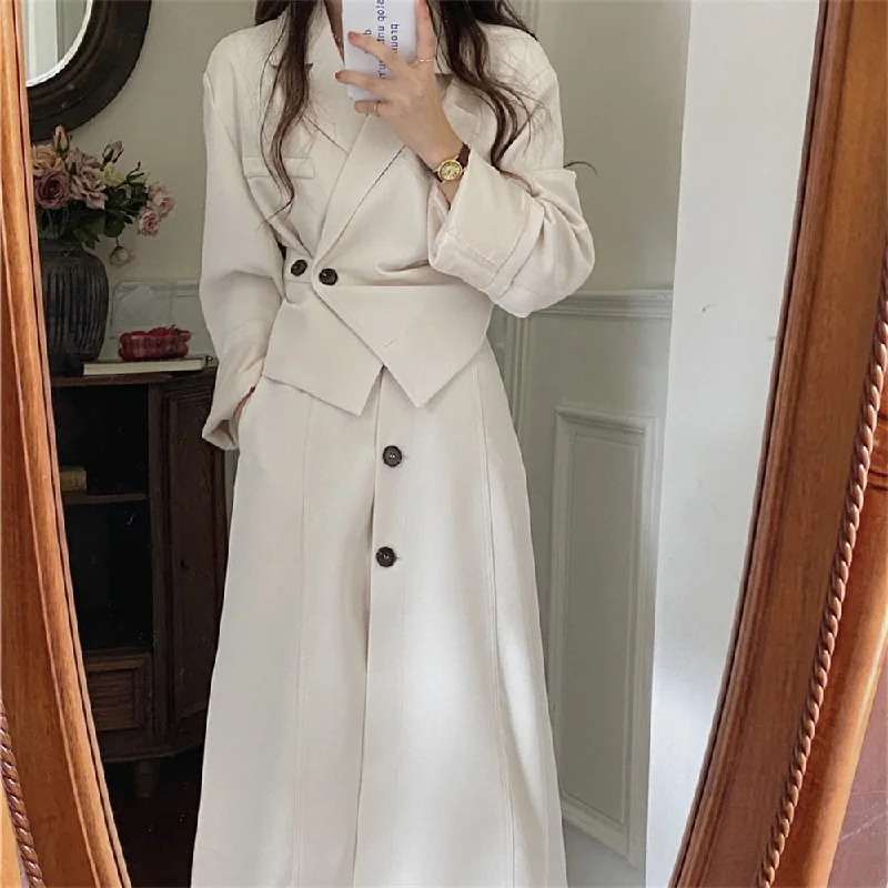 Work Wear Fashion Two Piece Sets Irregular Elegant Short Blazer Coats Slimming Women's Blazer Work Wear Fashion Two Piece Sets Irregular Elegant Short Blazer Coats Slimming Women's Blazer