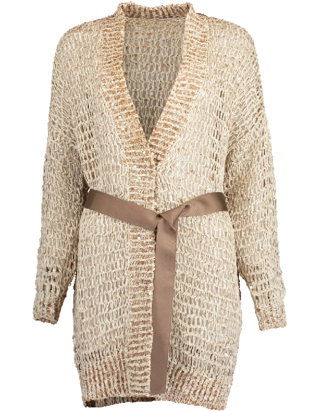 Woven Wax Cotton Belted Open Cardigan Knit Fabric Woven Fabric Fleece Fabric