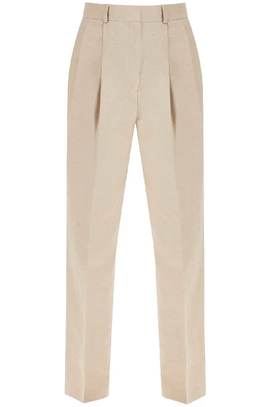 tailored linen blend trousers for men 243 WRB847 FB0196 SAND Wide Leg Loose Fit Mid Waist tailored linen blend trousers for men 243 WRB847 FB0196 SAND Wide Leg Loose Fit Mid Waist