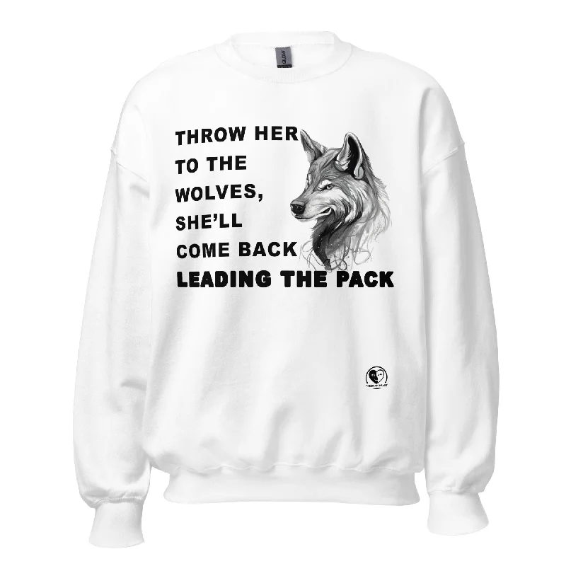 Leading the Pack - Printed Staple Unisex Crewneck Sweatshirt Hoodie with Drop Shoulder Relaxed Streetwear