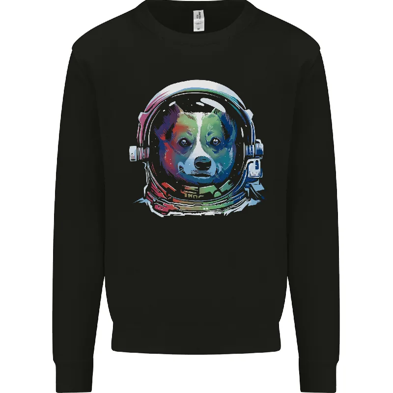 Corgi Astronaut Dog Mens Sweatshirt Jumper Hoodie with Full-Zip Functional Layering