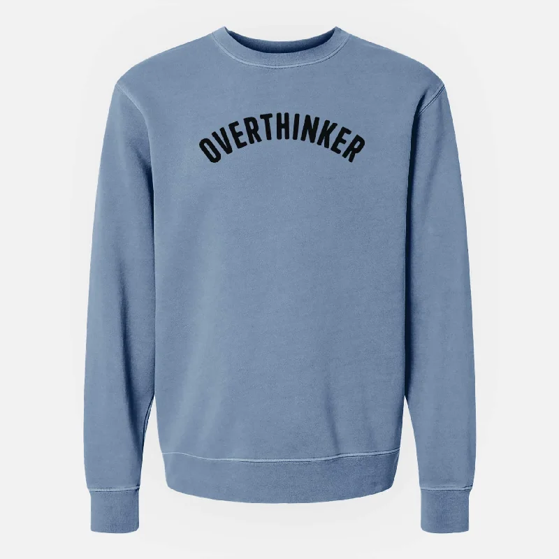 Overthinker - Articulate Collection - Unisex Pigment Dyed Crew Sweatshirt Hoodie with Rhinestones Sparkly Elegant