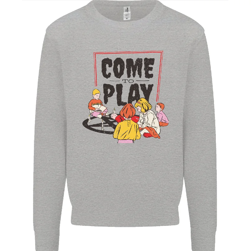 Come to Play Lets Summon Demons Ouija Board Mens Sweatshirt Jumper Hoodie with Back Slit Movement Comfort Come to Play Lets Summon Demons Ouija Board Mens Sweatshirt Jumper Hoodie with Back Slit Movement Comfort