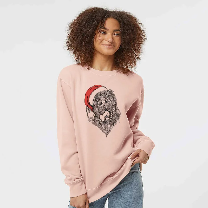 Santa Tuna the Newfoundland - Unisex Pigment Dyed Crew Sweatshirt Hoodie with Hem Detail Decorative Unique Santa Tuna the Newfoundland - Unisex Pigment Dyed Crew Sweatshirt Hoodie with Hem Detail Decorative Unique