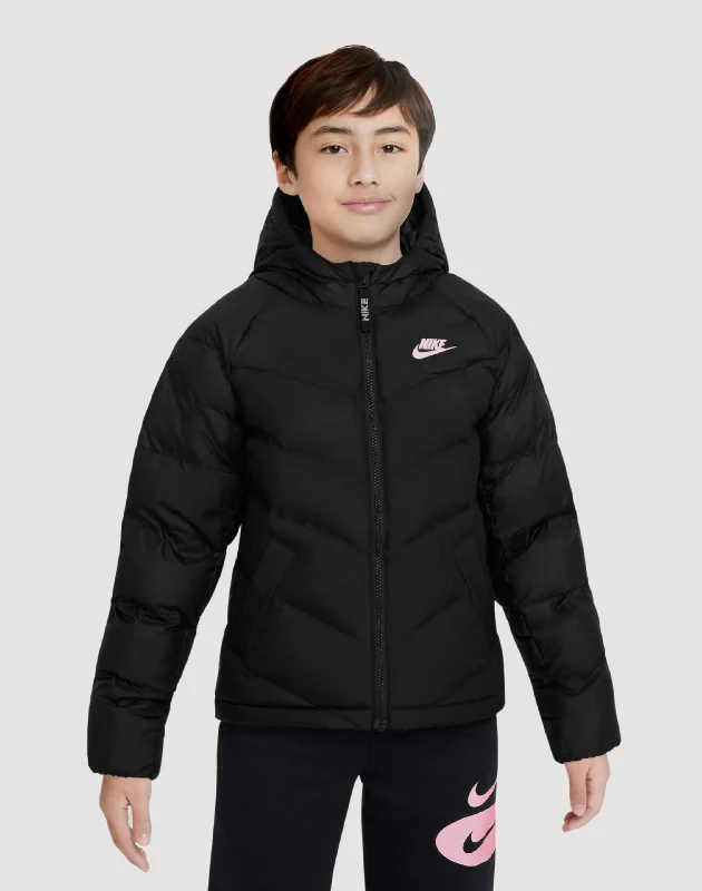 Nike Puffer Jacket Grade-School A-Line Jacket Boat Neck Shawl Collar