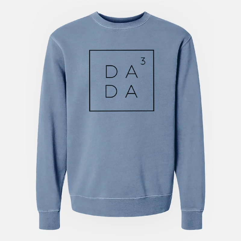 Dada to the 3rd Power Boxed - Unisex Pigment Dyed Crew Sweatshirt Hoodie with Raglan Sleeves Sporty Comfortable