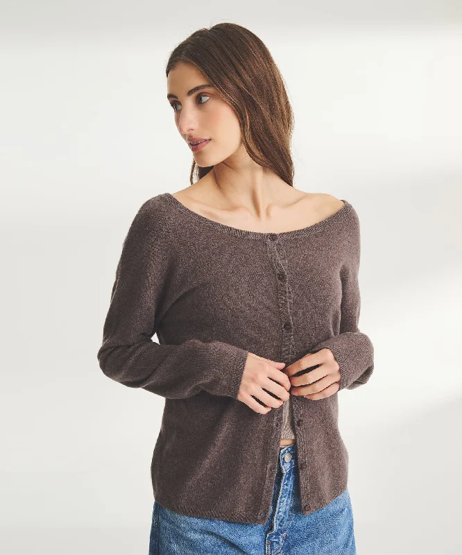 Signature Cashmere Open Neck Cardigan Elasticated Padded Insulated