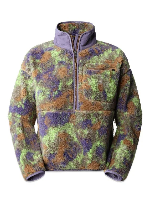 W EXTREME PILE PULLOVER - Utility Brown Stippled Camo Print Crew Neck Wool