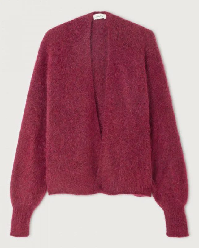 Nuny Cardigan Bordeaux melange Embroidered Appliqued Beaded