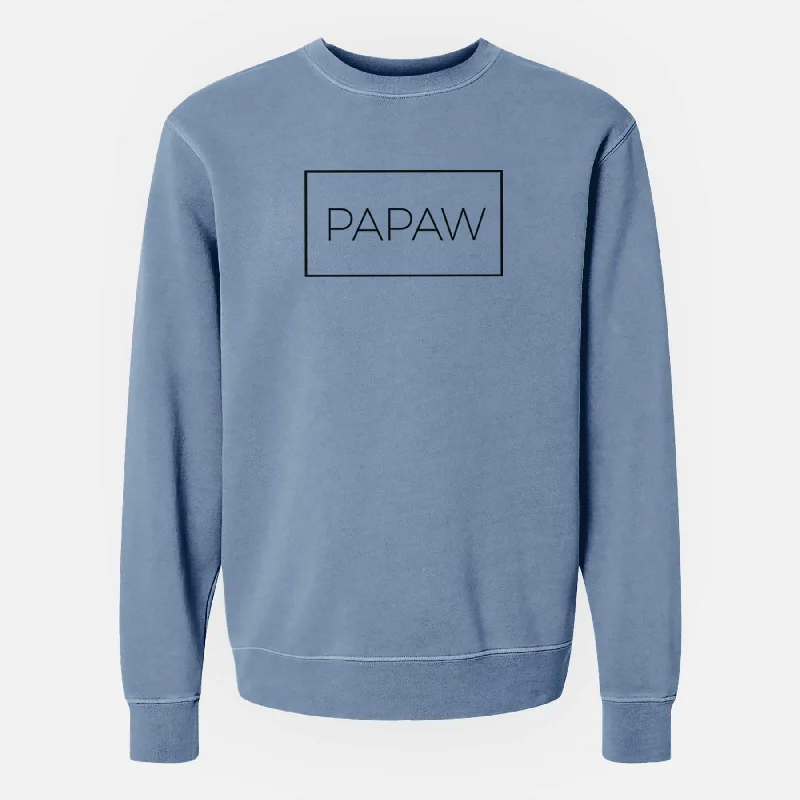 Papaw Boxed - 1 Line - Unisex Pigment Dyed Crew Sweatshirt Hoodie with Zipper Placket Modern Functional