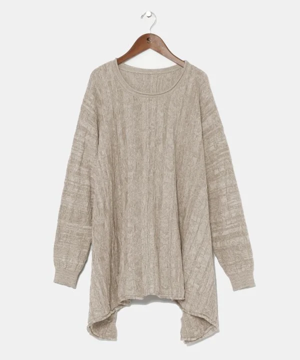 Paisley Pattern Jacquard Knit Top Classic Knit Tee