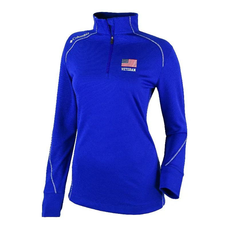 Veteran Women's Columbia Shotgun 1/4 Zip Pullover* Jewel Neck Pullover