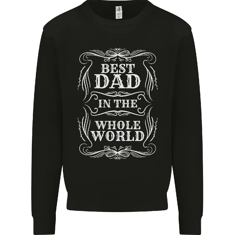 Best Dad in the Word Fathers Day Mens Sweatshirt Jumper Hoodie with Pattern Geometric Abstract