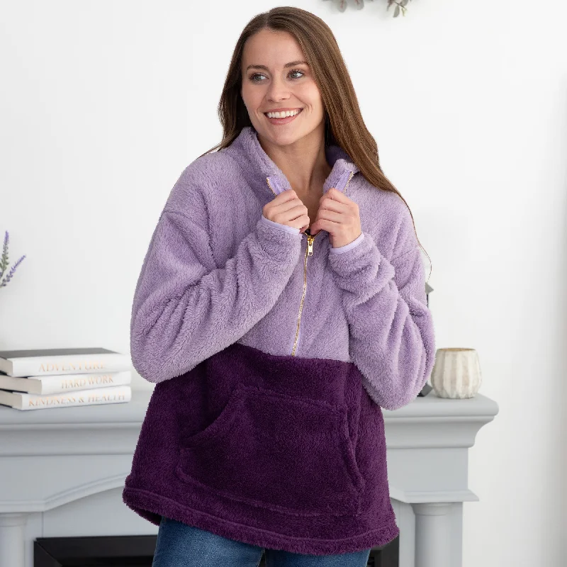 Two Tone Fleece Pullover Cashmere Luxurious Pullover