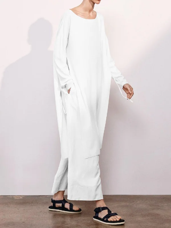 Round Neck Long Sleeve Trousers Loose Suit Trousers sophisticated sleek