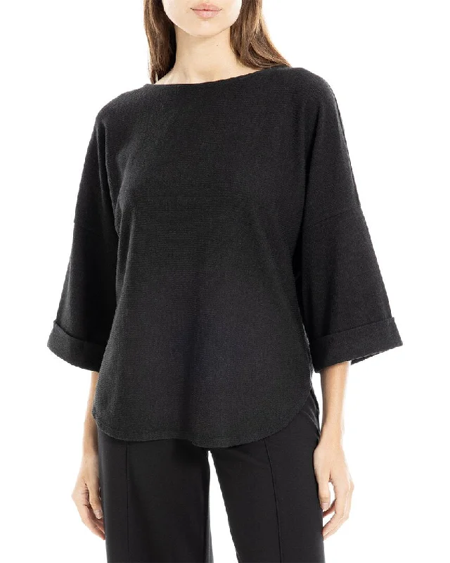Max Studio Rib Knit Top Mint Green Knit Blouse
