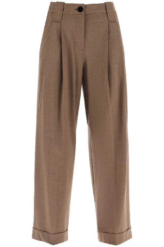 "flowy trousers with two ple F9279 SHITAKE Trousers stylish modern