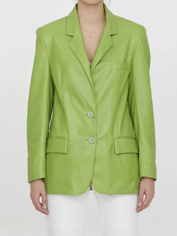 Lime Leather Jacket Ribbed Jacket Pleated Jacket Ruffled Jacket