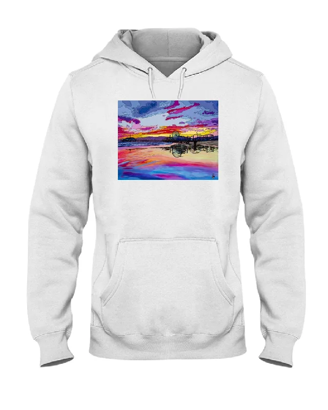 Santa Monica Pier 2 - Hoodie Hoodie with Ribbed Hem Stretchable Secure