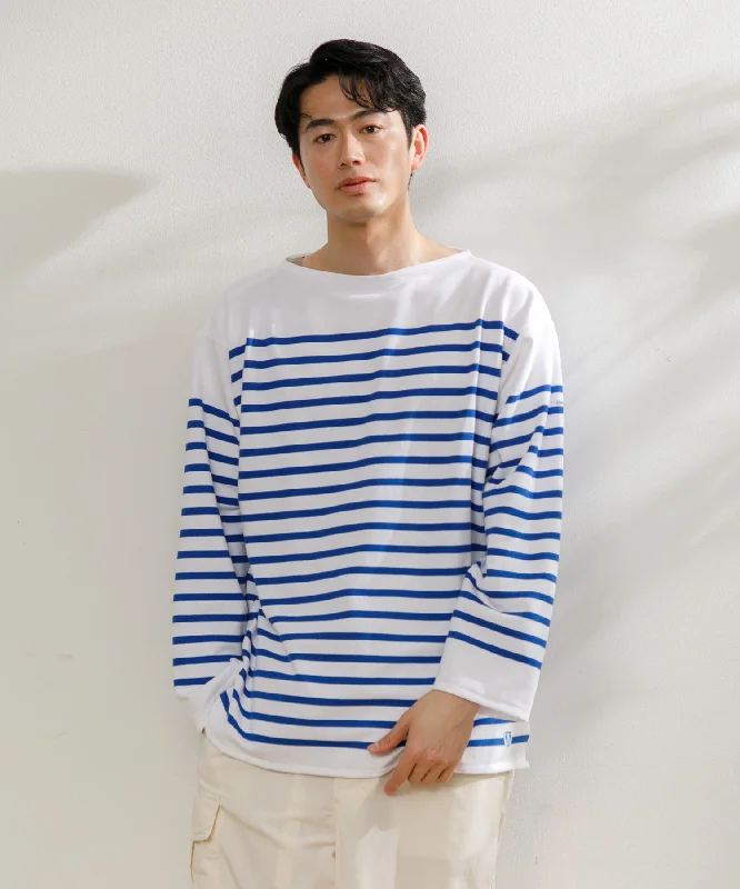 【MEN】ORCIVAL WIDE BODY BOAT NECK L/S PULLOVER One Shoulder Top