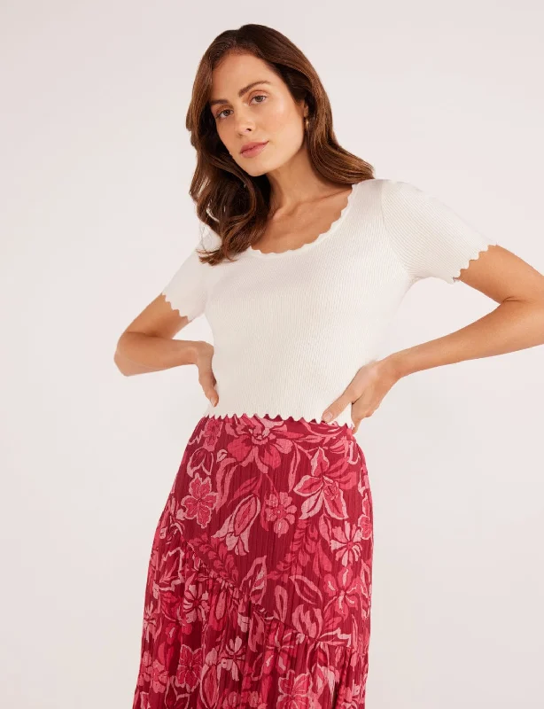 Laura Scallop Knit Top Organic Knit Top