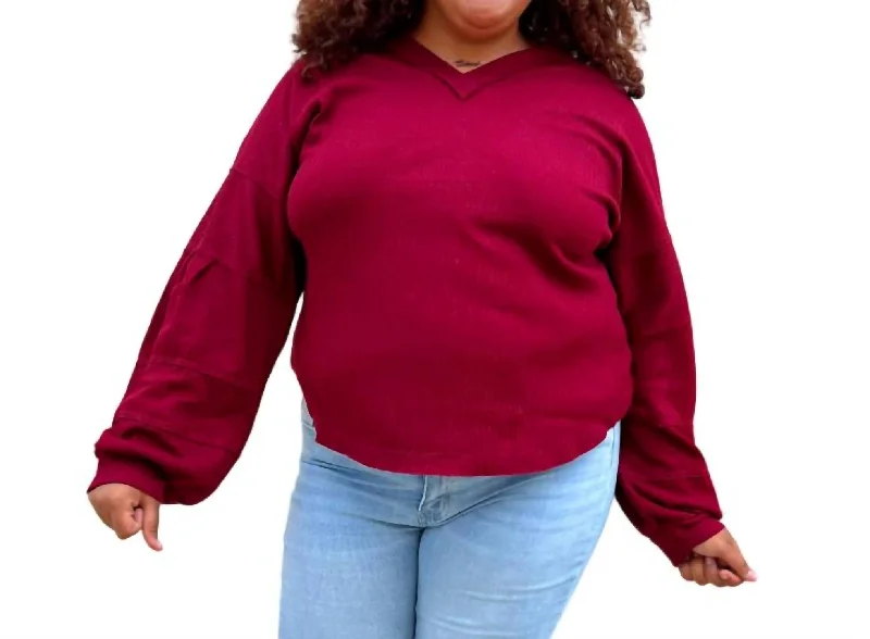Gianna Textured Solid V-Neck Comfy Knit Top Comfortable Knit Tee