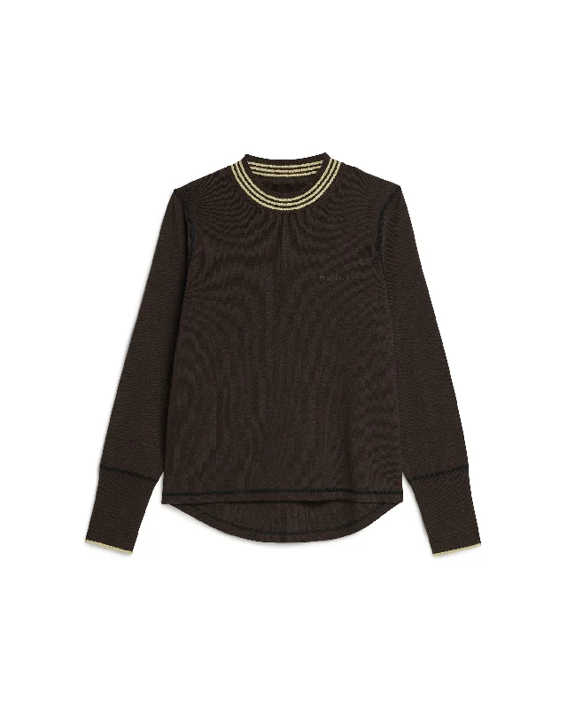 Wales Bonner Knit Top - Dark Brown Seasonal Knit Shirt