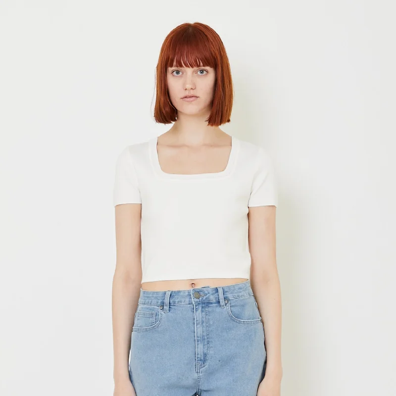 Women Square Neck Knit Top - SW2409126 Halter Neck Knit Tee