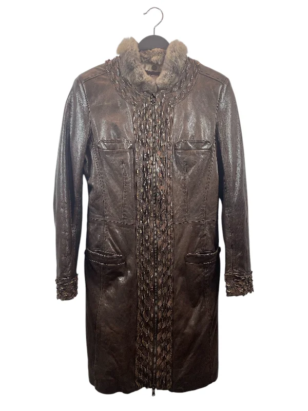 BENEDELLA NOVI/Leather Jkt/42/BRW/LONG JACKET/ FUR LINING Faux Fur Jacket Real Fur Jacket Shearling Jacket BENEDELLA NOVI/Leather Jkt/42/BRW/LONG JACKET/ FUR LINING Faux Fur Jacket Real Fur Jacket Shearling Jacket