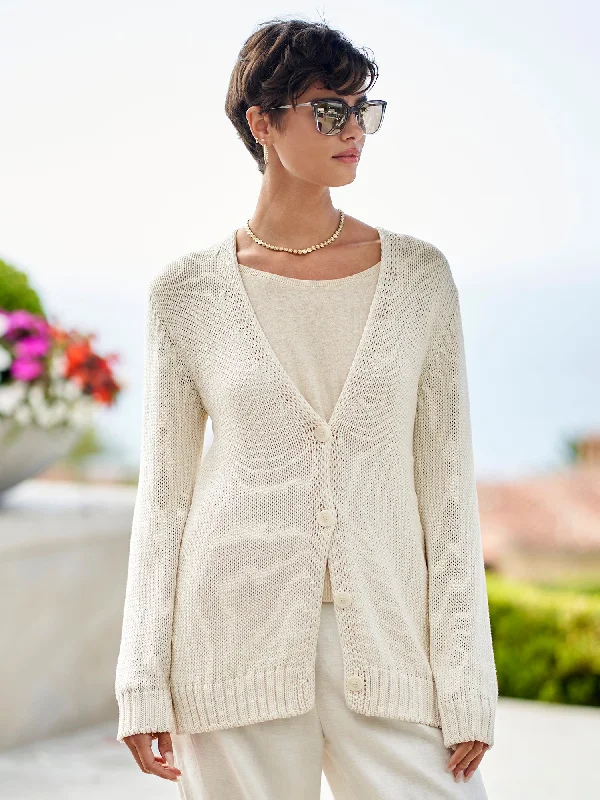 Prisca Cotton Silk Cardigan Stylish Fashionable Trendy