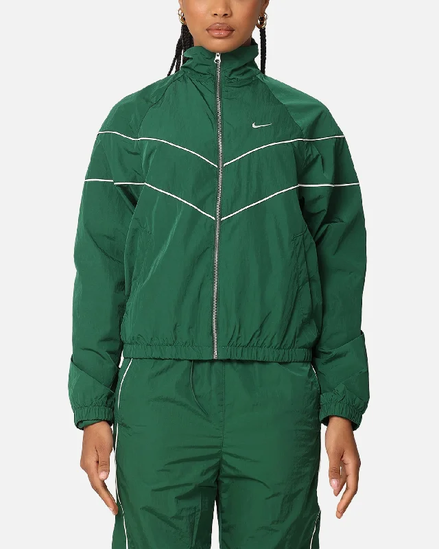 Nike Women's Sportswear Loose UV Woven Full-Zip Jacket Gorge Green/Sail Fleece Jacket Down Jacket Feather Jacket