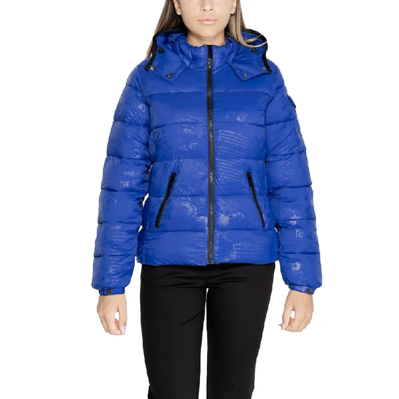 Blue Polyamide Jackets & Coat Faux Fur Jacket Real Fur Jacket Shearling Jacket