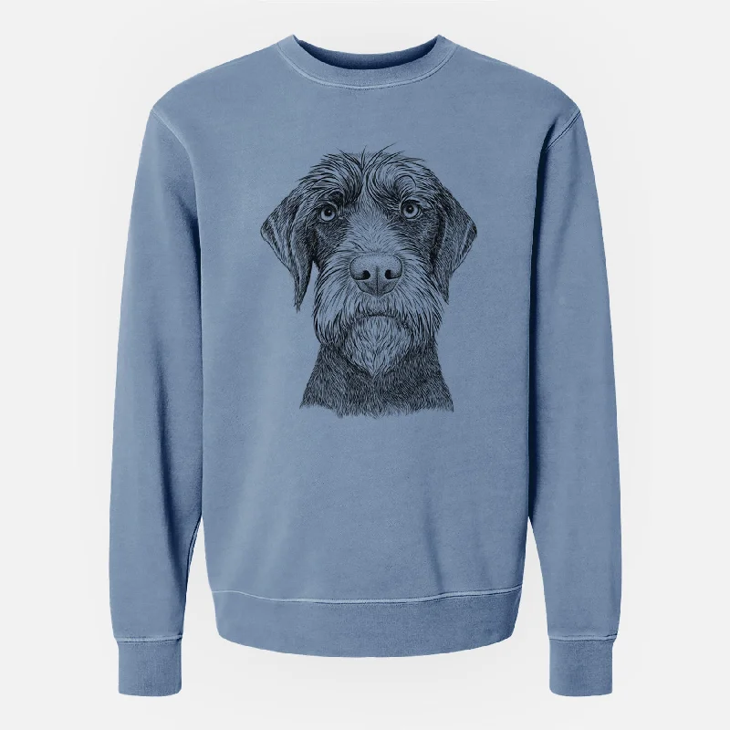 Bare Oakley the Pudelpointer - Unisex Pigment Dyed Crew Sweatshirt Hoodie with Belted Waist Structured Tailored