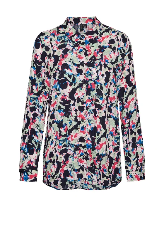Vero Moda Bonni Print Shirt, Navy Blazer Multi Women's Vintage Suit