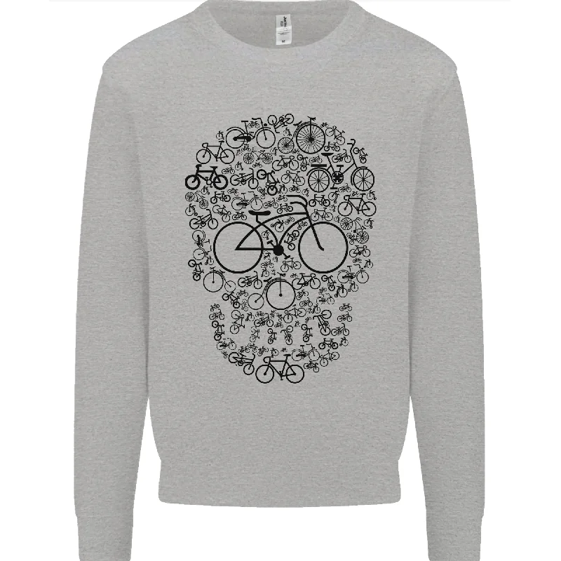 Bicycle Skull Cyclist Funny Cycling  Bike Mens Sweatshirt Jumper Hoodie with Lace Feminine Delicate