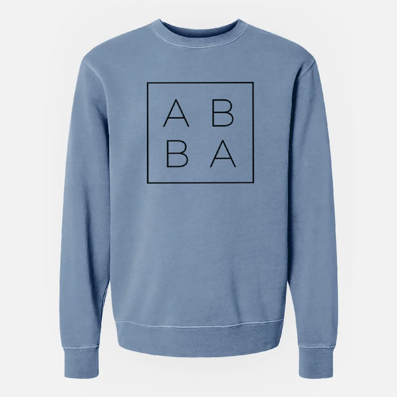 Abba Boxed - Unisex Pigment Dyed Crew Sweatshirt Hoodie with Elastic Cuffs Stretchable Comfortable