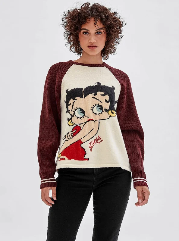 Guess Originals x Betty Boop Vino Intarsia Knit Top Custom Knit Shirt