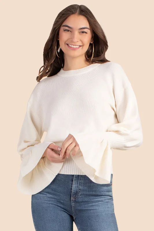 Chloe Ruffle Pullover Surplice Neck Pullover