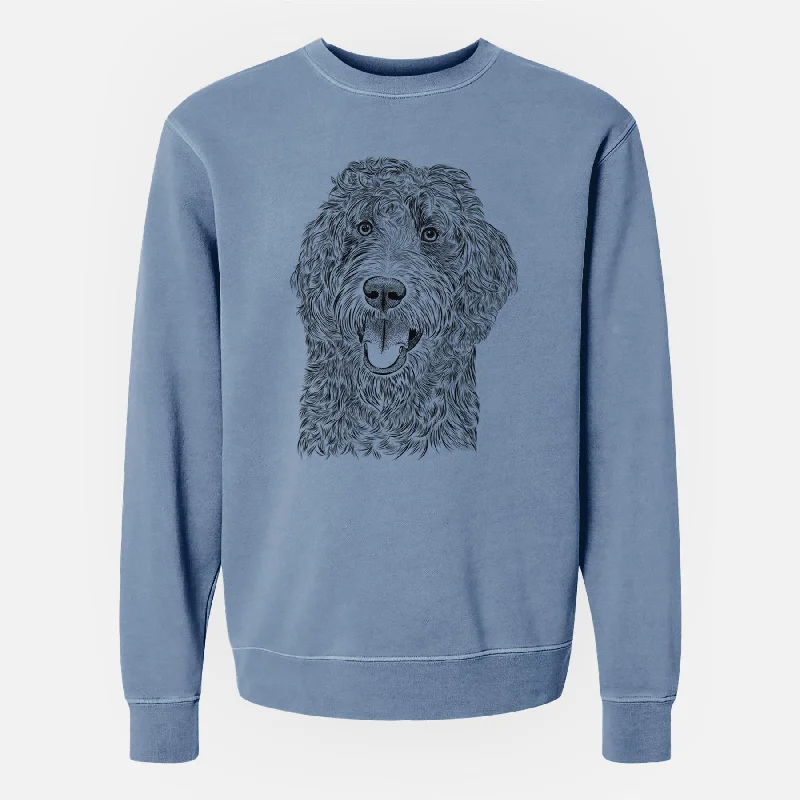 Bare Murr Dog the Labradoodle - Unisex Pigment Dyed Crew Sweatshirt Hoodie with Batwing Sleeves Loose Dramatic