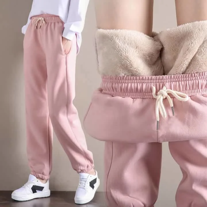 2021 autumn and winter Plush thickened sweatpants women trousers loose large warm Running Jogger casual pants Trousers Designer Luxury 2021 autumn and winter Plush thickened sweatpants women trousers loose large warm Running Jogger casual pants Trousers Designer Luxury