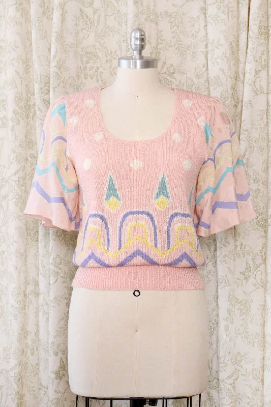 Umi Silk Flutter Pastel Knit Top M Limited Edition Knit Top