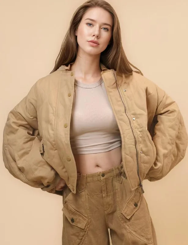 Ladies Pilot Shoulder Wide Washed Cotton Jacket SKT4670 Cotton Fabric Linen Fabric Terry Fabric