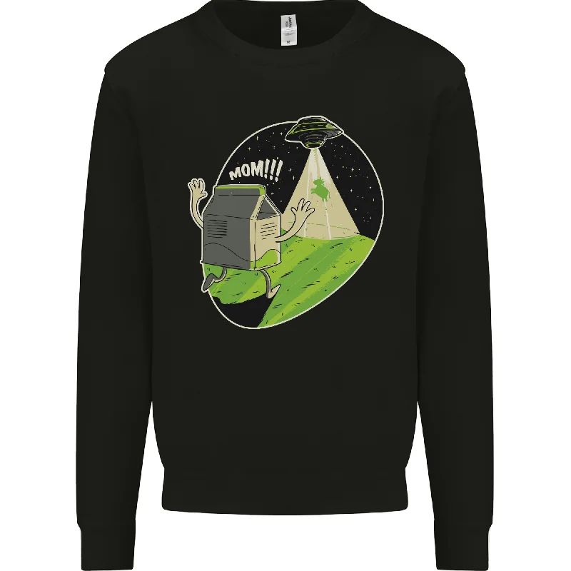 Cow Abduction Funny Alien UFO Food Mens Sweatshirt Jumper Hoodie with Strings Custom Fit Adjustable Cow Abduction Funny Alien UFO Food Mens Sweatshirt Jumper Hoodie with Strings Custom Fit Adjustable