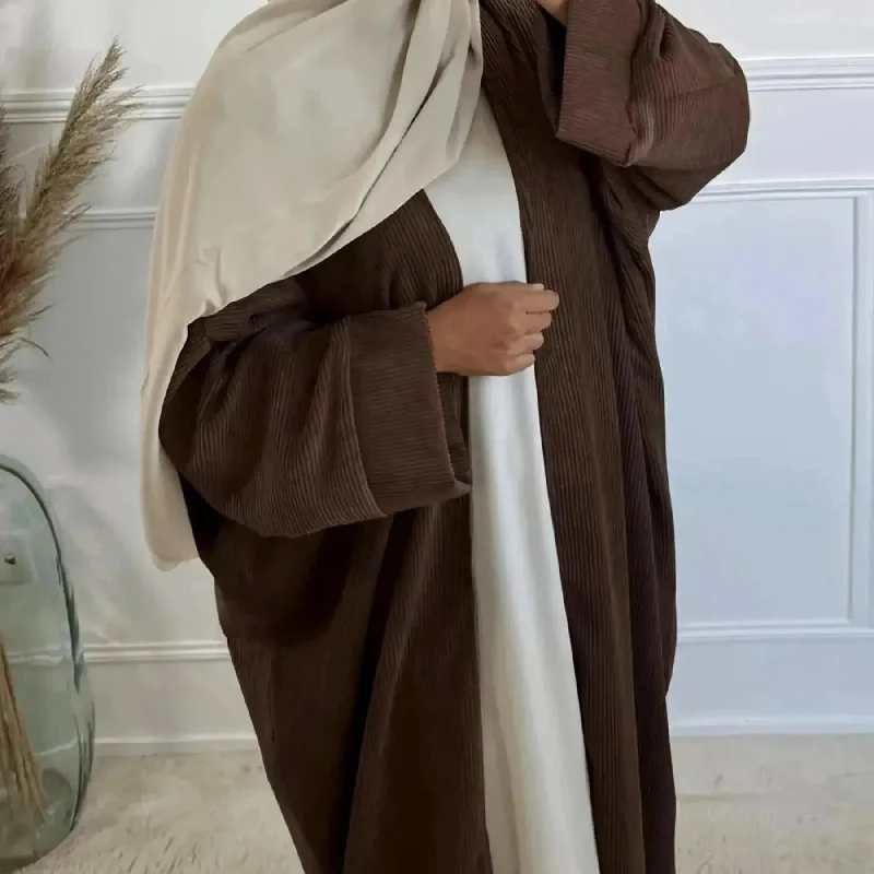Middle East Dubai Turkey Autumn And Winter Cardigan Dress Silk Blend Satin Velvet